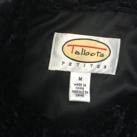 Talbots faux Persian lamb.Black size M Petite.Black jacket - Picture 13 of 16